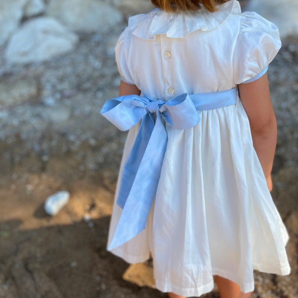 Diana Special Occasion Dress with Forget Me Not Hand Smocking