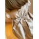 Diana Special Occasion Dress Champagne Silk with Gypsophila Hand Smocking