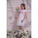 Katherine Johnson Dress Pink Grid Cotton with Strawberrylicious Hand Smocking
