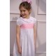 Katherine Johnson Dress Pink Grid Cotton with Strawberrylicious Hand Smocking