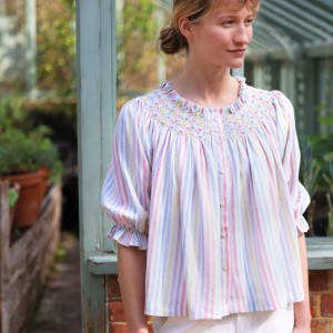 Cleopatra Blouse Pastel Rainbow with Lucky Charm Hand Smocking Edition 41 Cleopatra Blouse Pastel Rainbow with Lucky Charm Hand Smocking Edition 41