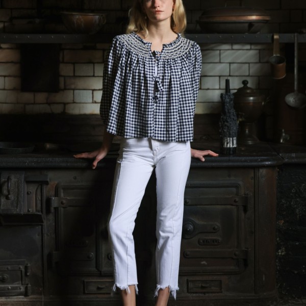 Cleopatra Jacket Schoolhouse Gingham with Chalk Hand Smocking Edition 5