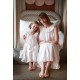 Memo Press x Smock London Women's Alice Dress Moonstone with Yellow Rose Hand Smocking