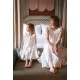 Memo Press x Smock London Women's Alice Dress Moonstone with Yellow Rose Hand Smocking
