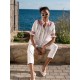 Scholl Women's Summer Blouse White with Pillar Box Red Hand Smocking